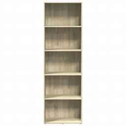 Berkfield Home Decorative Bookcase Sonoma Oak 60x30x189 cm Engineered Wood in Light Tan - Size: 60 x 30 x 189 cm - thumbnail 4