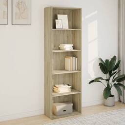 Berkfield Home Decorative Bookcase Sonoma Oak 60x30x189 cm Engineered Wood in Light Tan - Size: 60 x 30 x 189 cm - thumbnail 1