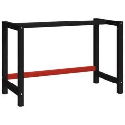 Berkfield Home Work Bench Frame Metal 120x57x79 cm Black & Red - Size: 120 x 57 x 79 cm