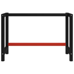Berkfield Home Work Bench Frame Metal 120x57x79 cm Black & Red - Size: 120 x 57 x 79 cm - thumbnail 2