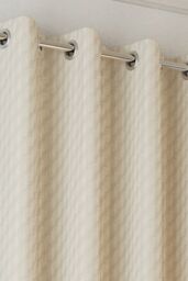 Enhanced Living Velvet Embossed Thermal Dimout Curtains for Bedroom & Living Room in Cream - Size: 229 cm width x 183 cm drop - thumbnail 2