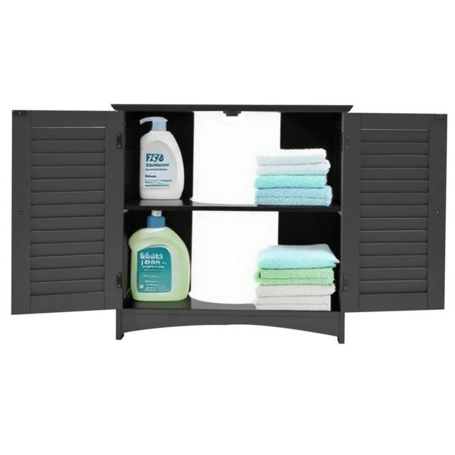 Kelvenix Under Sink Storage Unit Bathroom Cupboard in Black - image 1