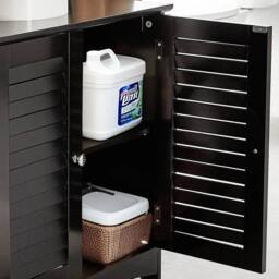 Kelvenix Under Sink Storage Unit Bathroom Cupboard in Black - thumbnail 4