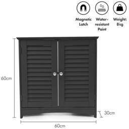 Kelvenix Under Sink Storage Unit Bathroom Cupboard in Black - thumbnail 2