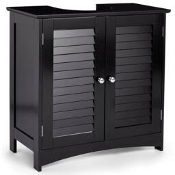 Kelvenix Under Sink Storage Unit Bathroom Cupboard in Black - thumbnail 5