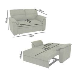 Home Garden Direct Tivoli - 2 Seater Pull out Sofa Bed in Luxury Boucle Woven Fabric in Green - thumbnail 3