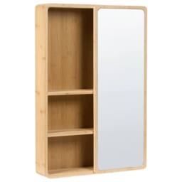 Wyld and Coco Bamboo Bathroom Sliding Mirror Door Light Brown W41 x D9 x H61cm - thumbnail 4
