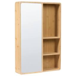 Wyld and Coco Bamboo Bathroom Sliding Mirror Door Light Brown W41 x D9 x H61cm - thumbnail 2