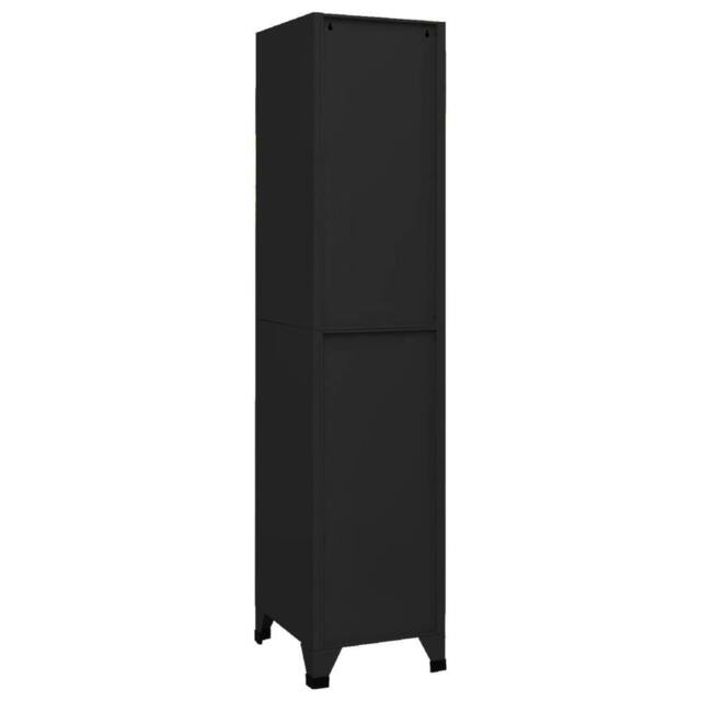 Berkfield Home Locker Cabinet Black 38x45x180 cm Steel - Size: 38 x 45 x 180 cm - image 1