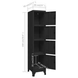 Berkfield Home Locker Cabinet Black 38x45x180 cm Steel - Size: 38 x 45 x 180 cm - thumbnail 8
