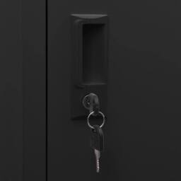 Berkfield Home Locker Cabinet Black 38x45x180 cm Steel - Size: 38 x 45 x 180 cm - thumbnail 7