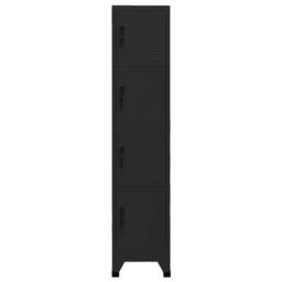 Berkfield Home Locker Cabinet Black 38x45x180 cm Steel - Size: 38 x 45 x 180 cm - thumbnail 3