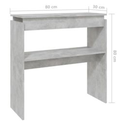 Berkfield Home Console Table Concrete Grey 80x30x80 cm Engineered Wood - Size: 80 x 30 x 80 cm - thumbnail 6