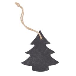 Nicola Spring Slate Christmas Tree Decoration - 7 x 8cm - Tree in Grey - Size: 7 x 8 cm