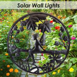 VFM e-Store Solar Wall Lights for Garden 40cm x 40cm Black X 1 - Size: 40 cm x 40 cm - thumbnail 3