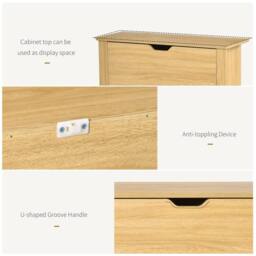Wyld Haus Sato Rilu Slim Shoe Cabinet Natural Wood Effect 2 Flip Drawers 12 Pair - thumbnail 6