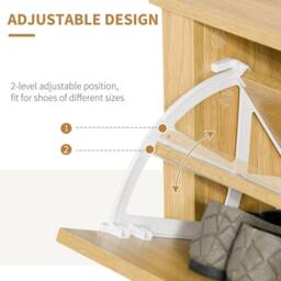 Wyld Haus Sato Rilu Slim Shoe Cabinet Natural Wood Effect 2 Flip Drawers 12 Pair - thumbnail 5