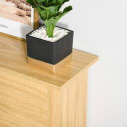 Wyld Haus Sato Rilu Slim Shoe Cabinet Natural Wood Effect 2 Flip Drawers 12 Pair - thumbnail 7