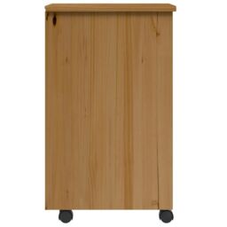 Berkfield Home Rolling Cabinet with Drawers MOSS Honey Brown Solid Wood Pine - thumbnail 4