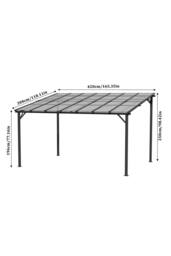 Living and Home Wall-Mounted Outdoor Patio Canopy in Dark Grey - Size: Small - thumbnail 4