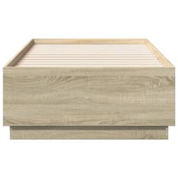 Berkfield Home Bed Frame with LED without Mattress Sonoma Oak 75x190 cm Small Single in Brown - thumbnail 6
