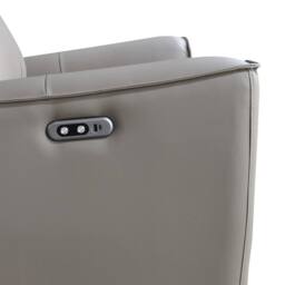 Aspire Rivington Real Leather Power Recliner 3+2 Sofa Set with USB Charging in Grey - thumbnail 8