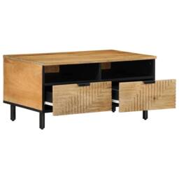 Berkfield Home Beautiful Coffee Table Brown 80x54x40 cm Solid Wood Mango - Size: 80 x 54 x 40 cm - thumbnail 3