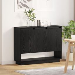 Berkfield Home Sideboard with Shelf with Door Black oak 97 x 29 x 75 cm Engineered wood - thumbnail 4