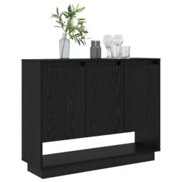 Berkfield Home Sideboard with Shelf with Door Black oak 97 x 29 x 75 cm Engineered wood - thumbnail 3