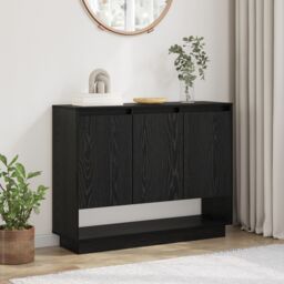 Berkfield Home Sideboard with Shelf with Door Black oak 97 x 29 x 75 cm Engineered wood