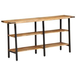 Berkfield Home Console Table 140x35x70 cm Solid Wood Mango in Brown - Size: 140 x 35 x 70 cm - thumbnail 1