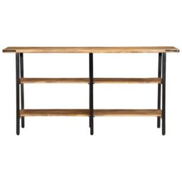 Berkfield Home Console Table 140x35x70 cm Solid Wood Mango in Brown - Size: 140 x 35 x 70 cm - thumbnail 2