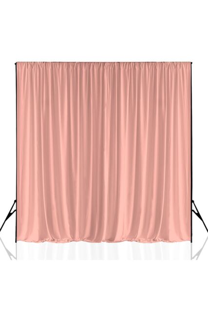Neel Blue 3x3 Metres Spandex Backdrop Curtain, Wrinkle-Free Polyester Fabric Backdrop Panel in Rose Gold - image 1