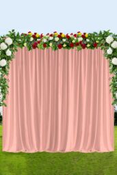 Neel Blue 3x3 Metres Spandex Backdrop Curtain, Wrinkle-Free Polyester Fabric Backdrop Panel in Rose Gold - thumbnail 7