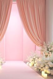 Neel Blue 3x3 Metres Spandex Backdrop Curtain, Wrinkle-Free Polyester Fabric Backdrop Panel in Rose Gold - thumbnail 6