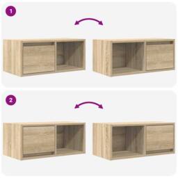 Berkfield Home TV Cabinet Sonoma Oak 60x31x25.5 cm Engineered Wood in Light Oak - thumbnail 9
