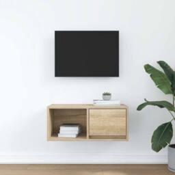 Berkfield Home TV Cabinet Sonoma Oak 60x31x25.5 cm Engineered Wood in Light Oak - thumbnail 3