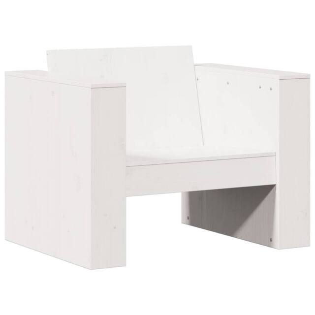 Berkfield Home Garden Sofa White 79x60x62 cm Solid Wood Pine - Size: 79 x 60 x 62 cm - image 1
