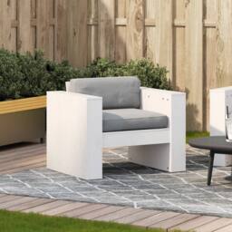 Berkfield Home Garden Sofa White 79x60x62 cm Solid Wood Pine - Size: 79 x 60 x 62 cm - thumbnail 3