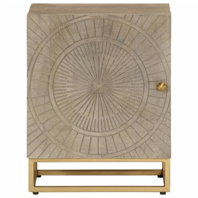 Berkfield Home Beautiful Bedside Cabinet 40x30x50 cm Solid Wood Mango & Iron in Brown - Size: 40 x 30 x 50 cm - image 1