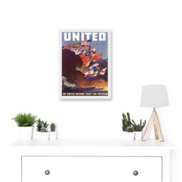 Artery8 WW2 World War Allies United Nations Fight Freedom Vintage A4 Artwork Framed Wall Art Print in White - thumbnail 2