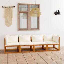 Berkfield Home 9 pc Garden Lounge Set with Cushions Solid Wood Acacia (UK/IE/FI/… in Brown - thumbnail 2