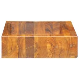 Berkfield Home Basin Solid Teak Wood 50x35x10 cm in Brown - Size: 50 x 35 x 10 cm - thumbnail 6