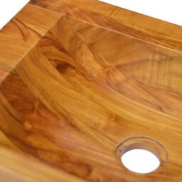 Berkfield Home Basin Solid Teak Wood 50x35x10 cm in Brown - Size: 50 x 35 x 10 cm - thumbnail 5