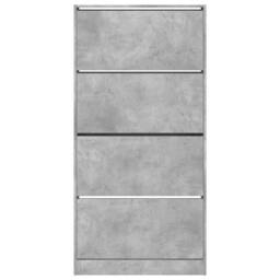 Berkfield Home Shoe Cabinet with 4 Flip-Drawers Concrete Grey 80x21x163.5 cm - thumbnail 6