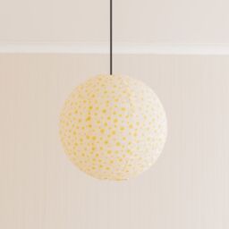 ValueLights Annie Ditsy Floral Natural Fabric Globe Ball Ceiling Lamp Shade - thumbnail 1