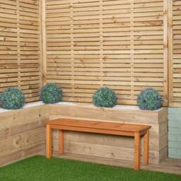 Samuel Alexander Coniston 2 Seater Outdoor Wooden Garden Bench Stool in Brown - thumbnail 2
