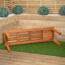Samuel Alexander Coniston 2 Seater Outdoor Wooden Garden Bench Stool in Brown - thumbnail 6