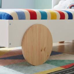 Nöa and Nani Jonas Toddler Car Bed in White & Natural Pine - thumbnail 3
