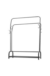 Living and Home Metal Clothes Rack Freestanding Y-shaped 2-Rod Cloak Rack Coat Hanger Garment Rack in Black - thumbnail 3